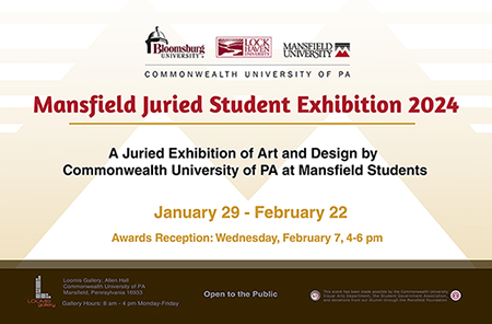 Image of the advertising poster for the Mansfield Juried Student Exhibition 2024