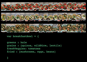 Image of Emily Armstrong's digital mixed media, Breakfast Bowl Algorithm