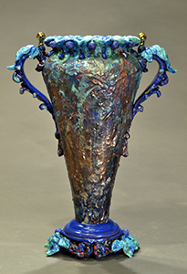 Image of Mark Corwine's glazed earthenware, Large Vase Umbrella Stand