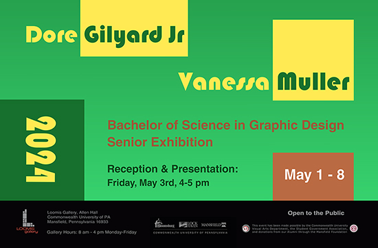 Image of the advertising poster for the Bachelor of Science in Graphic Design Senior Exhibition