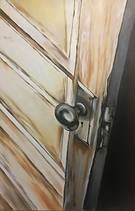 Image of Kerri Herring's Behind Closed Doors, Oil on Canvas.