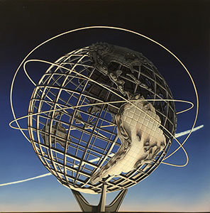 Image of the painting, Unisphere Night Contrail by Glen Hansen