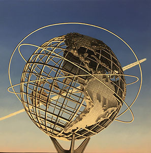Image of the painting, Unisphere Day Contrail by Glen Hansen