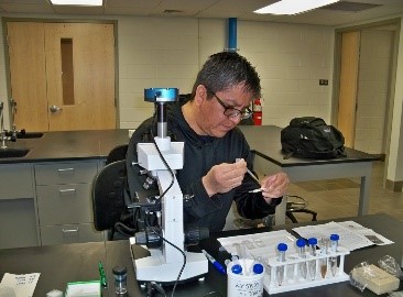 Student in a lab