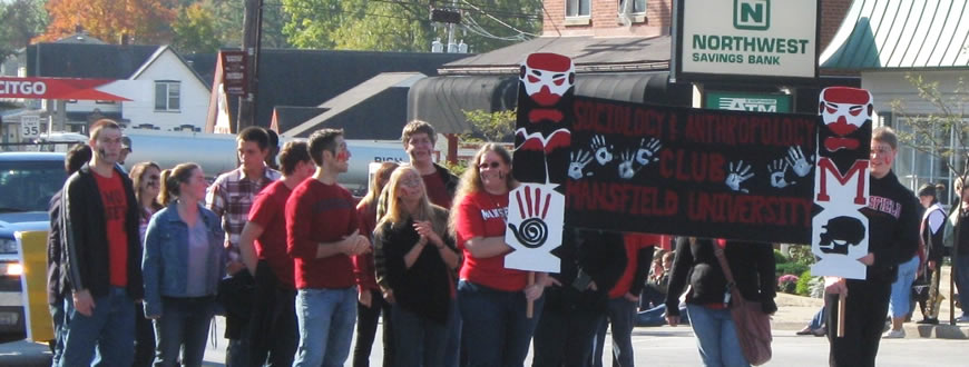 Students in a parade