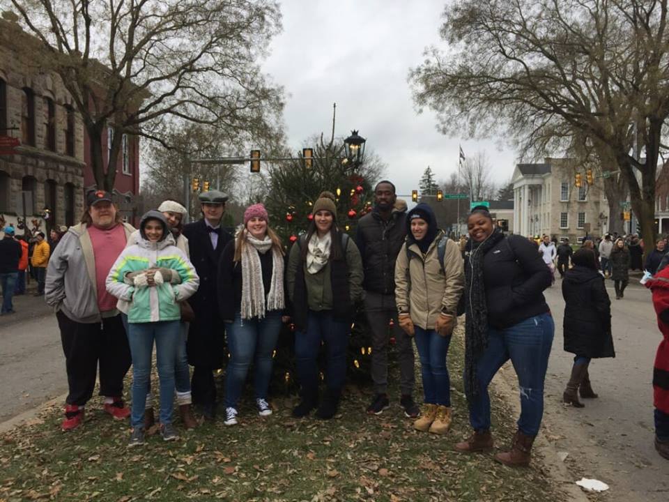 Student group at Dickens of a Christmas